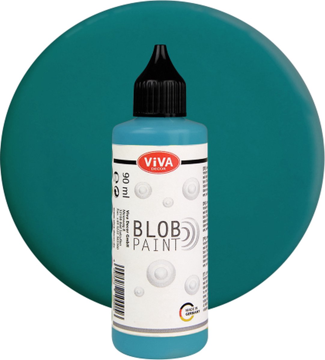 Viva Decor Blob Paint - 90ml - Schilderen- Verf - 3d effect - Nieuw, Kleurrijk - Ontspannend - Creative Hobby - DIY - Knutselen - Vrije tijd - Handwerken - Turquoise
