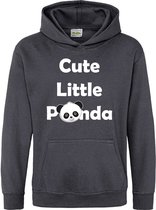 Pixeline Hoodie Cute Little Panda grijs 3-4 jaar - Panda - Pixeline - Trui - Stoer - Dier - Kinderkleding - Hoodie - Dierenprint - Animal - Kleding