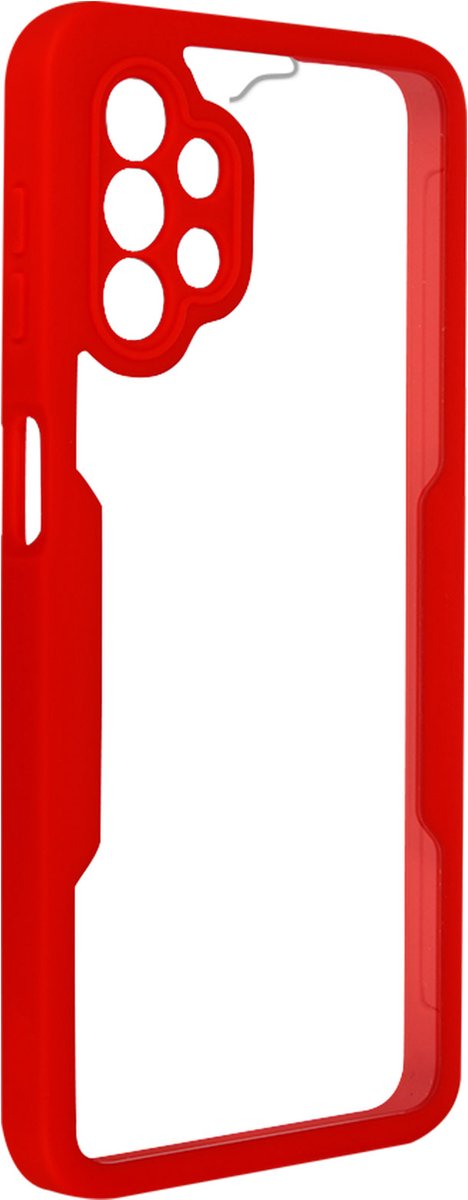 Integraal Hoesje Geschikt voor Samsung Galaxy A32 5G Achterkant plexiglas, rood