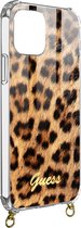 Guess iPhone 12/12 Pro-hoesje met oranje luipaardpatroon