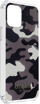 Hoes Geschikt voor Apple iPhone 12/12 Pro met polsband Camouflagepatroon Guess grijs