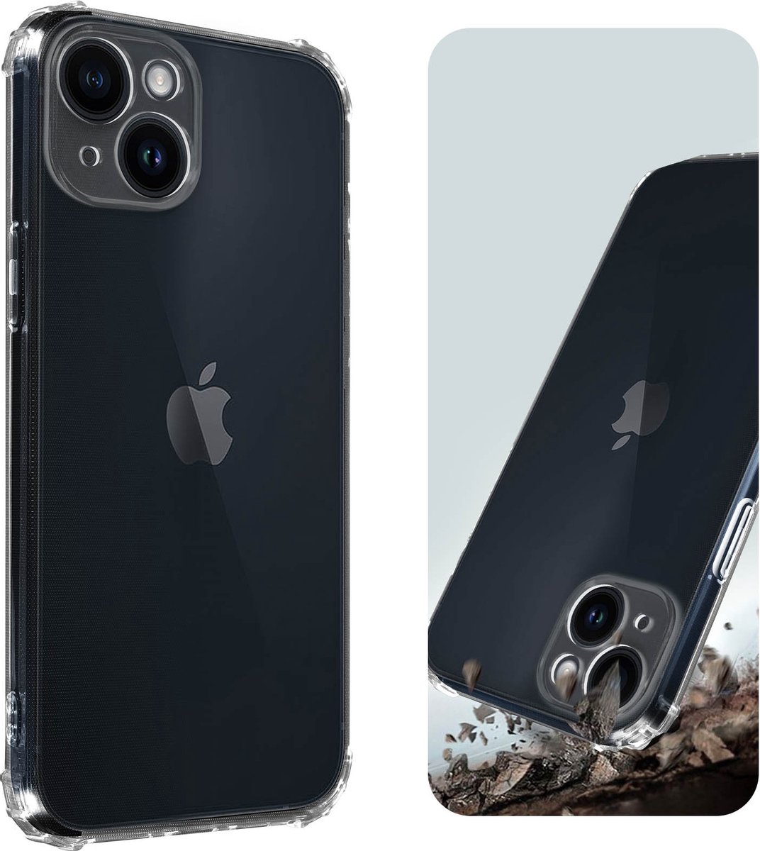 Geschikt voor Apple iPhone 14 Siliconengel Hoesje Versterkte Hoeken Transparant