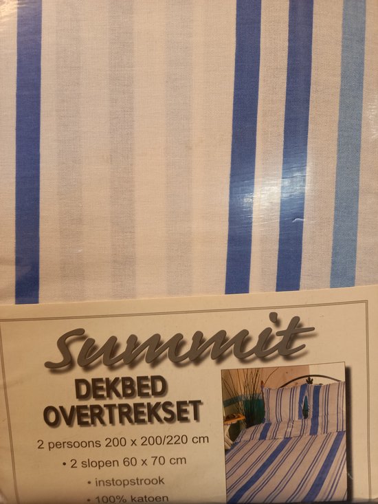 Dekbed overtrek 2 persoons Blauw 200 x 200/220 cm 100 Katoen bol