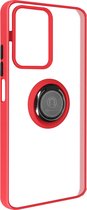 Geschikt voor Xiaomi 11T/11T Pro Bi-materiaal Case Ring Video-Ondersteuning rood