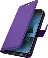 Geschikt voor Samsung Galaxy A40 Wallet Case Kaarthouder paars