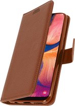 Cover Geschikt voor Samsung Galaxy A20e Flip Wallet Stand Video bruine