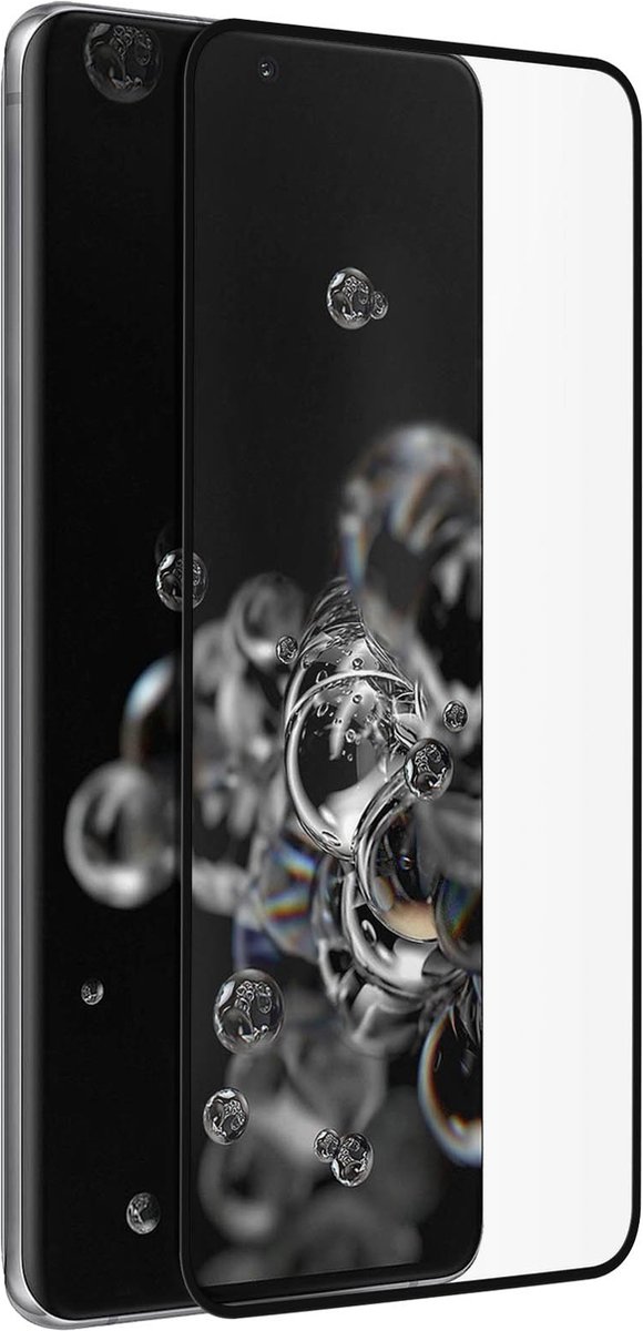 Geschikt voor Samsung Galaxy S20 Ultra Tempered Glass 9H Curved Akashi omlijnd zwart