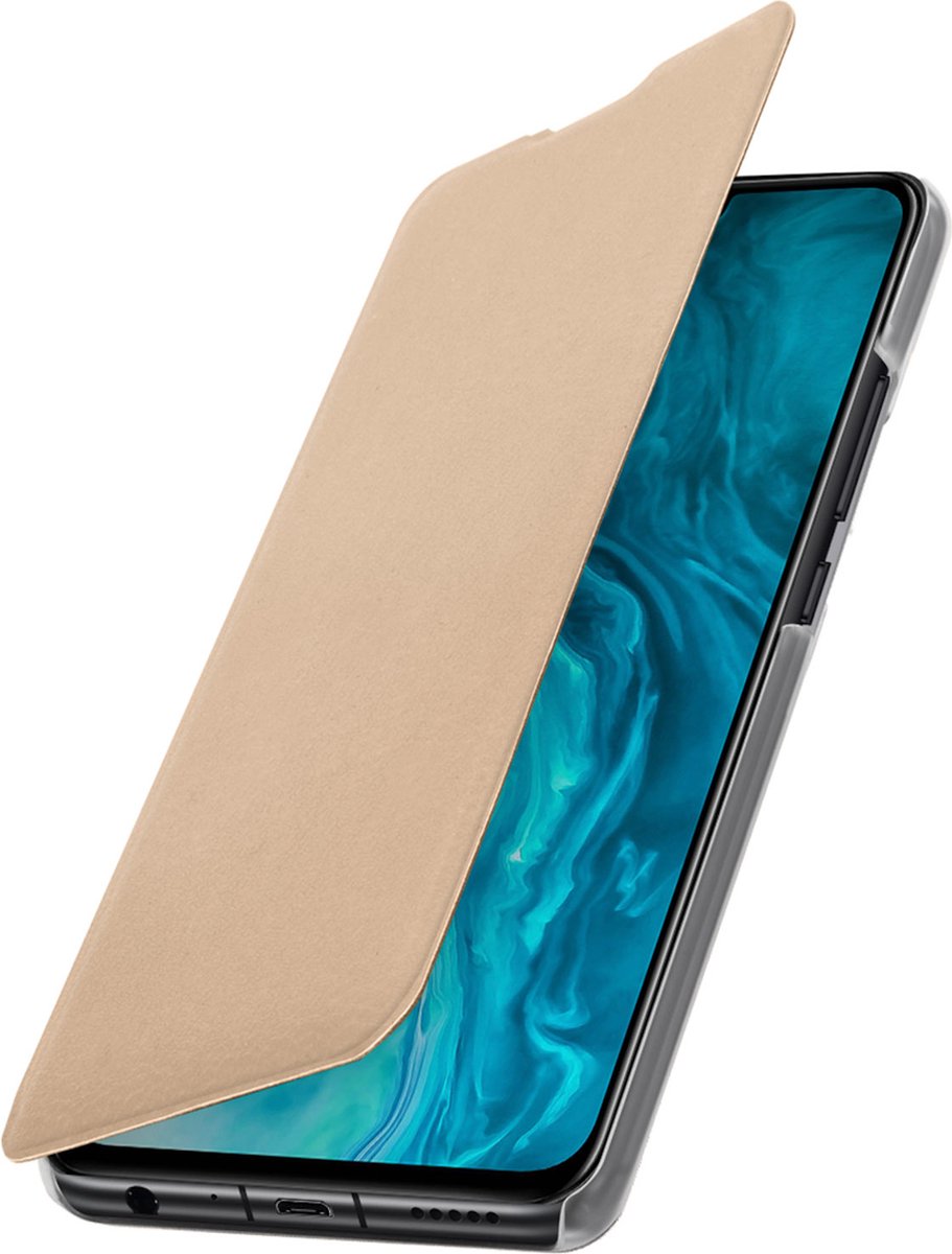Geschikt voor Honor 9X Lite Flip Wallet Kaarthouder Hoes goud
