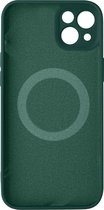 Hoes Geschikt voor Apple iPhone 14 Magsafe Soft-Touch donker groen