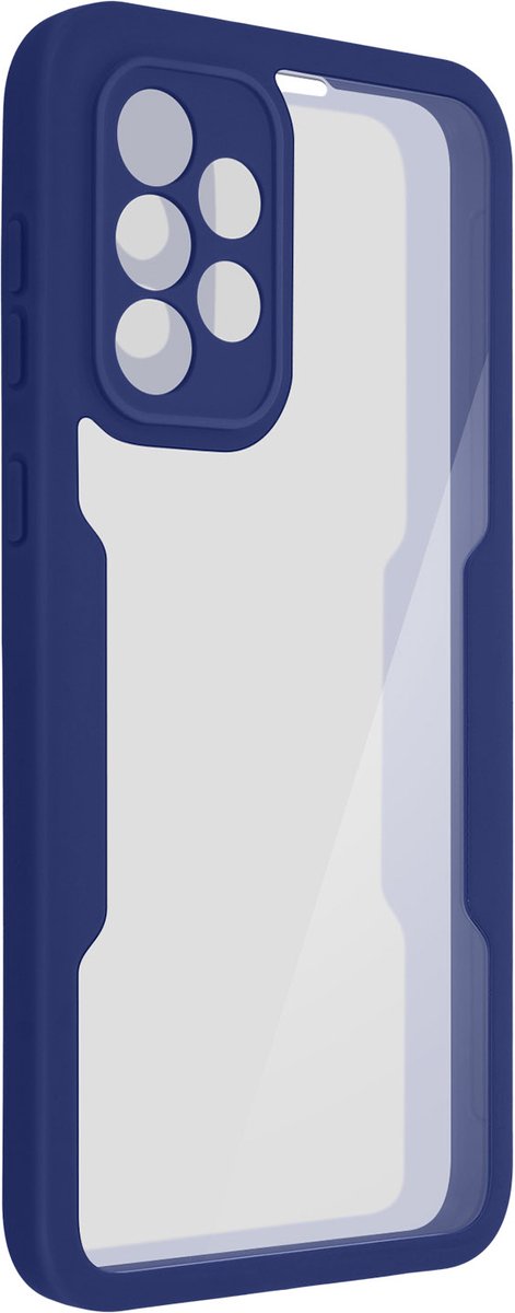 Integraal Hoesje Geschikt voor Samsung Galaxy A53 5G Achterkant plexiglas, blauw
