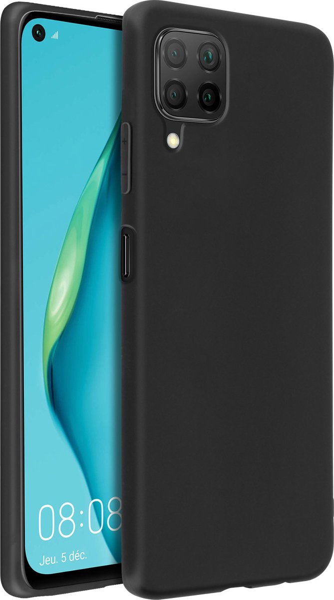 Geschikt voor Huawei P40 Lite Case Sterk Soepel en Flexibel Siliconegel Zwart