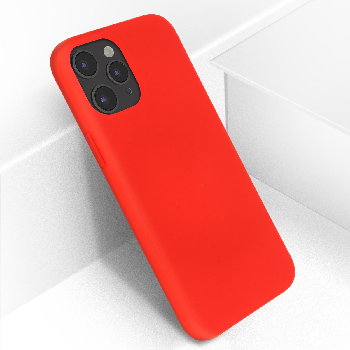 Avizar Hoesje Geschikt voor iPhone 12 / 12 Pro Semi-rigide QI Compatible, Rood