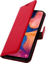 Geschikt voor Samsung Galaxy A20e Wallet Case Kaarthouder rood