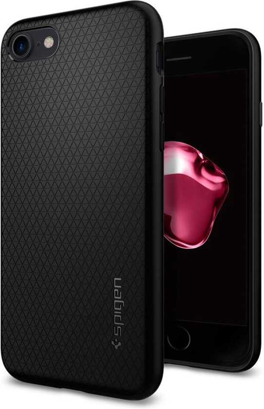 Perseus bezorgdheid Onzuiver Spigen Liquid Air case iPhone 7 8 SE 2020 SE 2022 hoesje - Zwart | bol.com