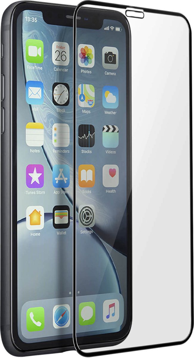 Avizar Tempered Glass Screenprotector Geschikt voor iPhone X en XS, Zwart