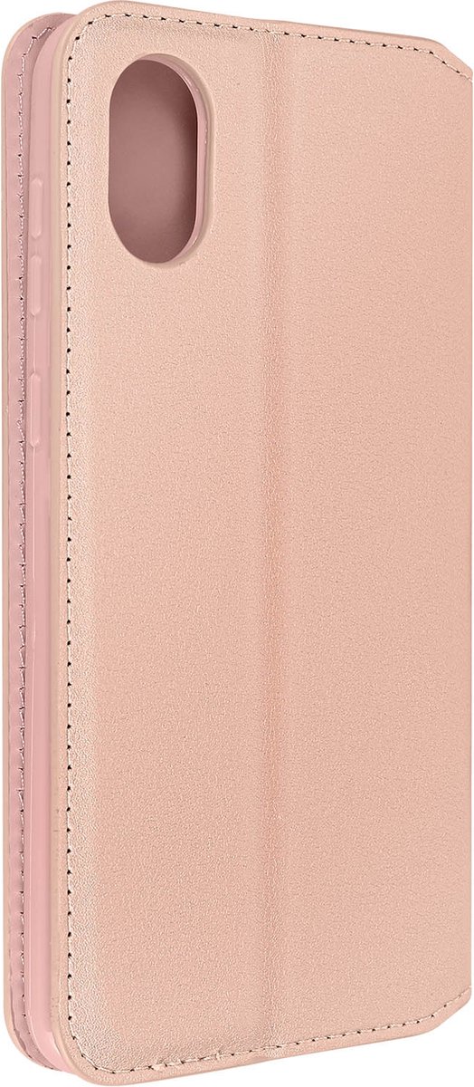 Avizar Foliohoes Geschikt voor Galaxy A03 Core Met Multifunctionele Flap, Champagneroze