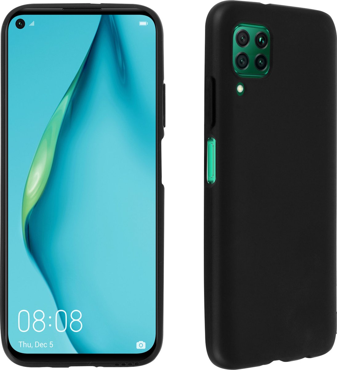 Case Geschikt voor Huawei P40 Lite Flexibel Zacht Schokbestendig Matafwerking – Zwart