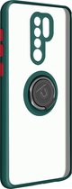 Geschikt voor Xiaomi Redmi 9 Bi-materiaal Case Ring Video-Ondersteuning groen
