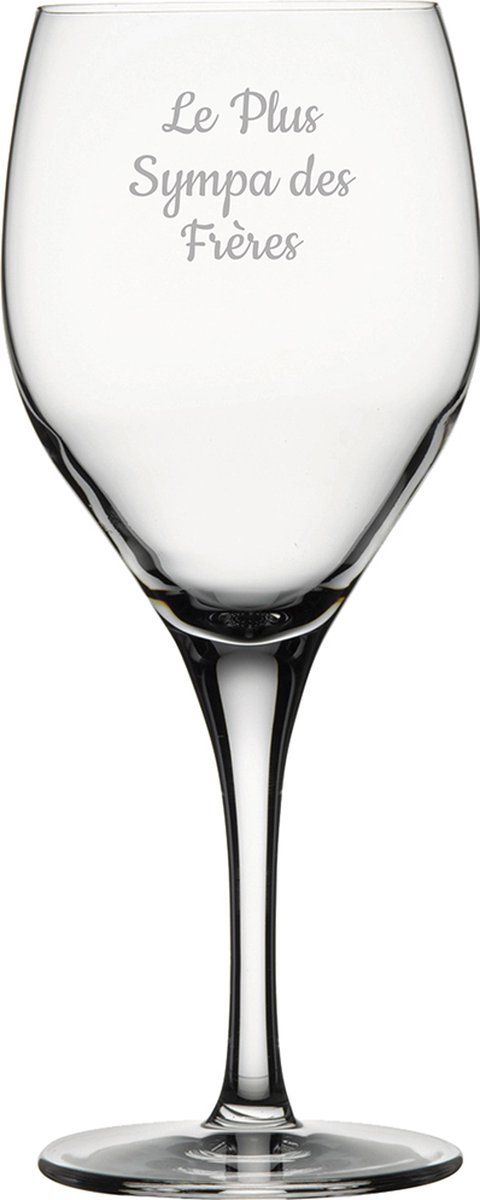 Witte wijnglas gegraveerd - 34cl - Le Plus Sympa des Frères