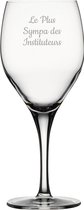 Witte wijnglas gegraveerd - 34cl - Le Plus Sympa des Instituteurs