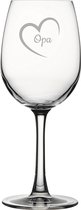 Verre à vin blanc gravé 36cl Opa avec coeur
