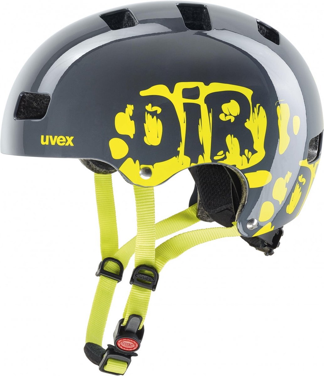 uvex Kid 3 Fietshelm Kind Dirtbike Grey/Lime - Unisex - maat 51-55