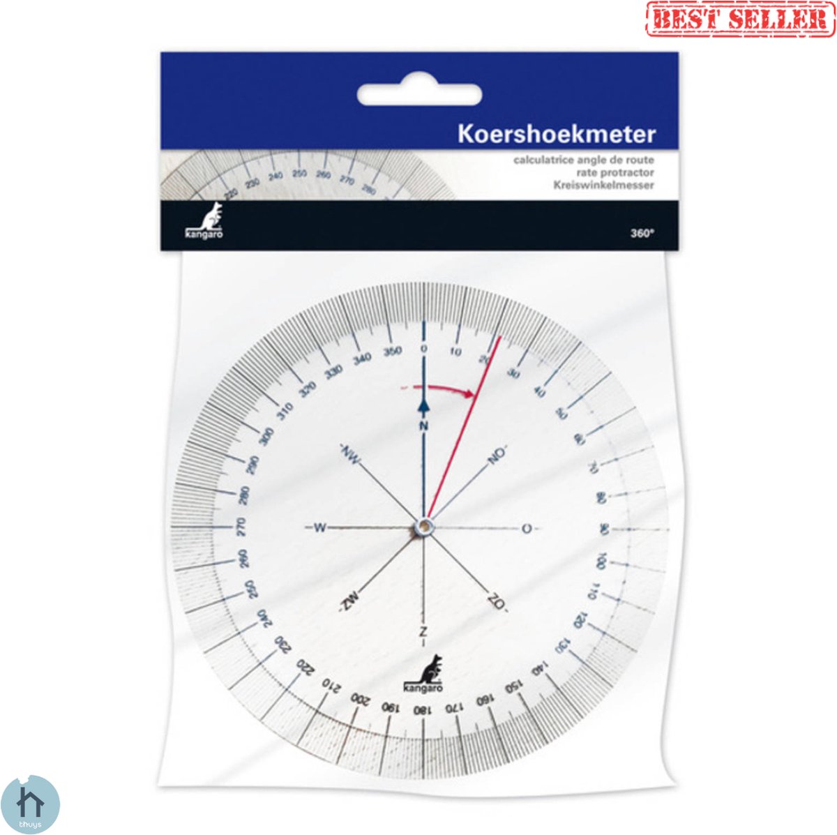 Thuys - Koershoekmeter - Gradenboog Transparant - Plastic - 360 Graden - Rond