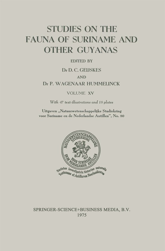 Studies on the Fauna of Suriname and Other Guyanas - cover