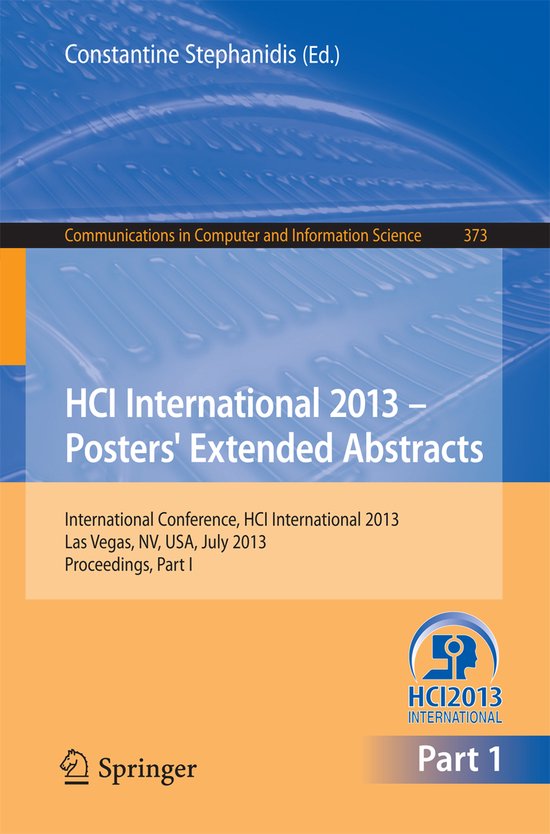 Communications in Computer and Information Science373- HCI I ... - cover
