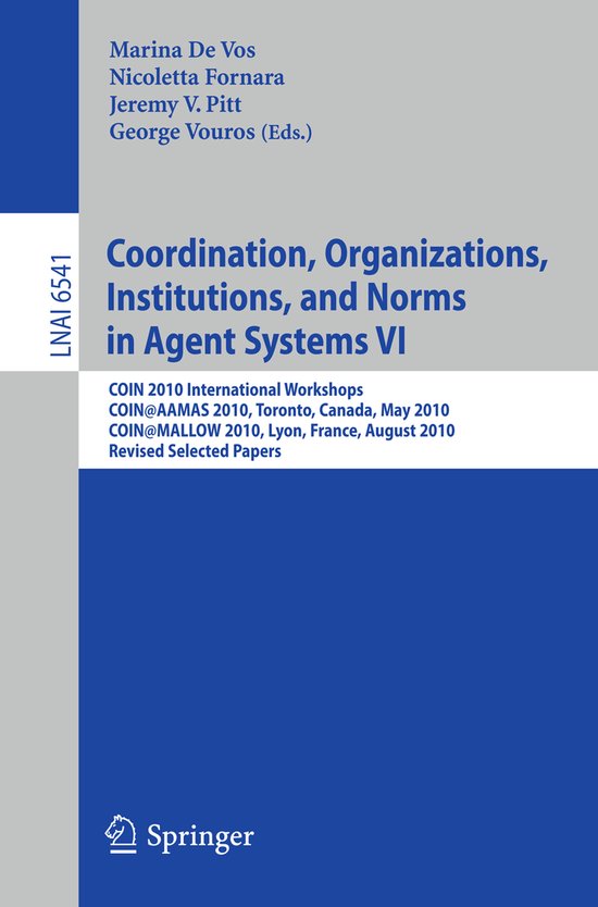 Coordination Organizations Institutions and Norms in Agent S ... - cover