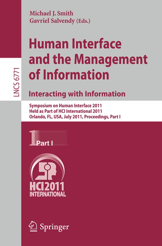 Human Interface and the Management of Information. Interacti ... - cover