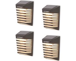 4x HOFTRONIC Dono - Solar Buitenlamp - IP65 Waterdicht - Wintersolar Technologie Monokristal Zonnepaneel - 3000K Warm Wit (sfeervol) - Tuinverlichting op Zonne-energie