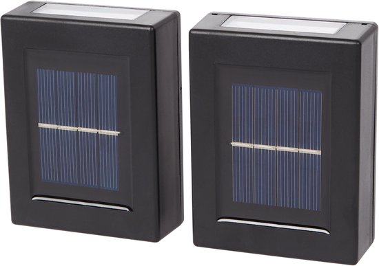 Solar Up & Down outdoor muurlampen - Zwart - Kunststof - Set van 2 stuks - Warm Wit