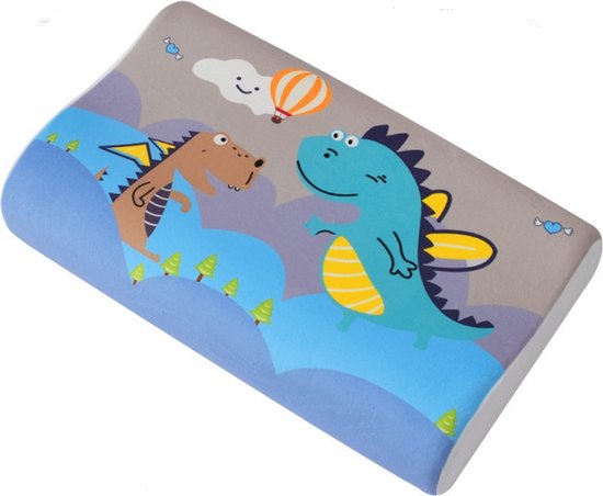 Geheugenkussen-cartoonpatroon voor kinderen-kinder kussen 50x30cm (blauwe dinosaurus)