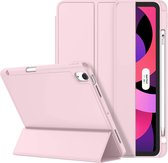Mobiq - Flexibele Folio Hoes geschikt voor iPad Air (2022 / 2020) - roze