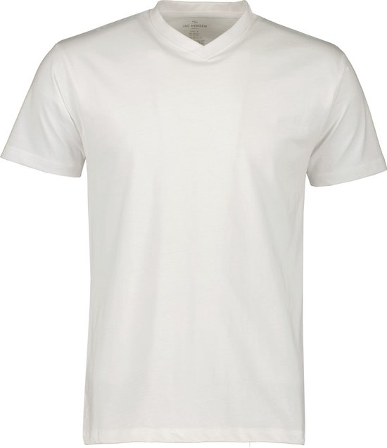 Jac Hensen T-shirt V-hals - Wit - 7XL Grote Maten