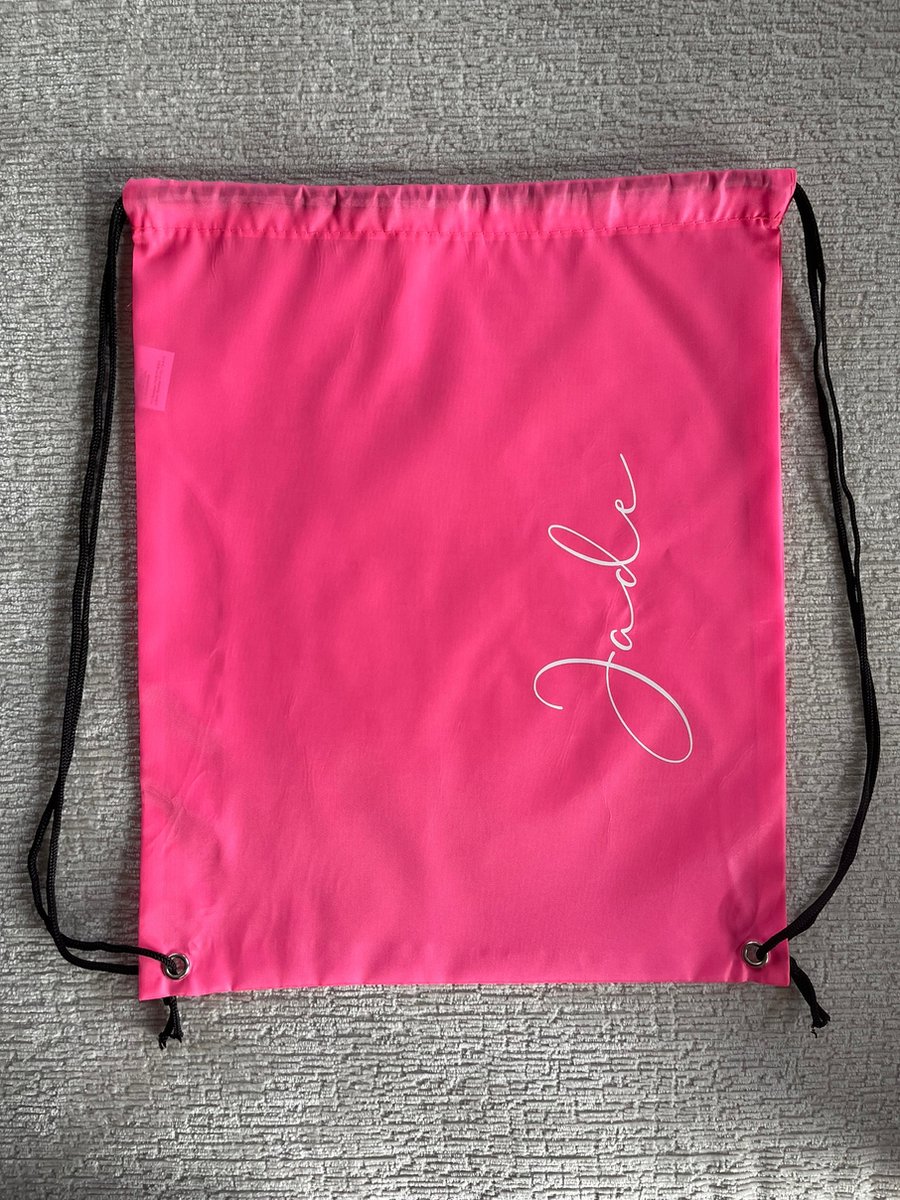 Kindertas met naam - roze - kinderen - gymles - zwemles - dagje weg - sporttas
