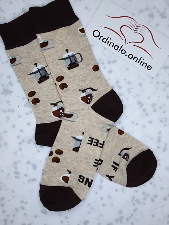 Koffie-Sokken-Cadeau-Liefhebber-Leuk-Grappig-Unisex-One Size-Socks