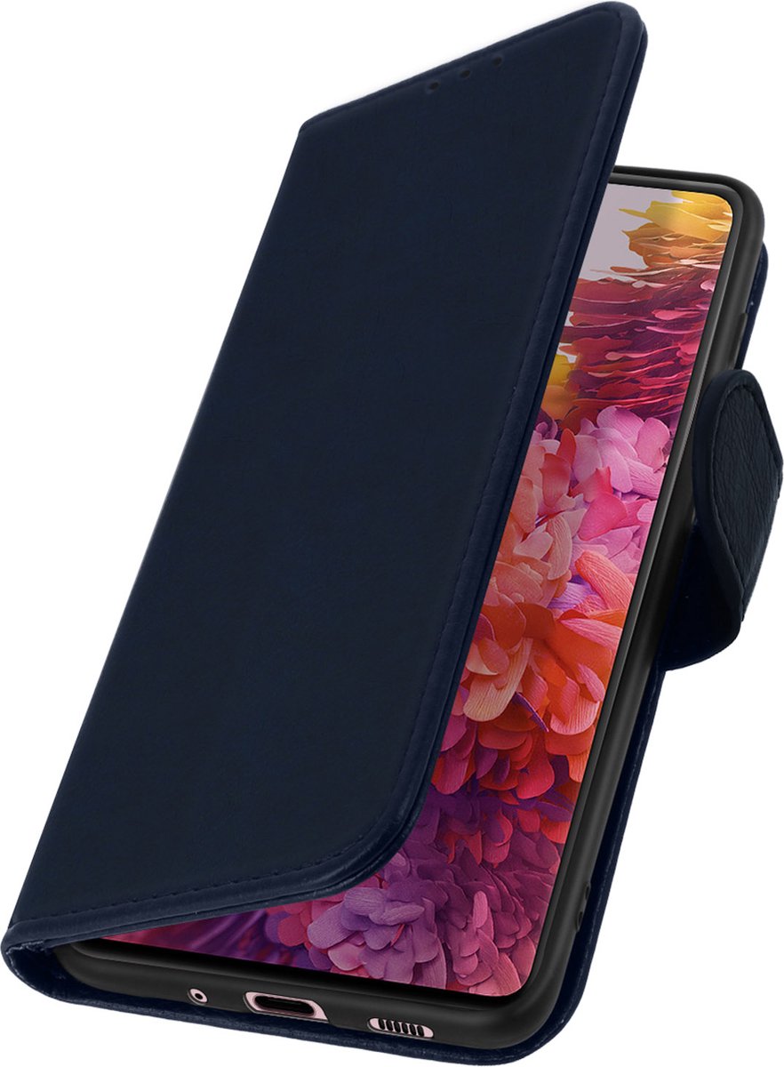 Geschikt voor Samsung Galaxy S20 FE Bookcover Video Support Functie blauw