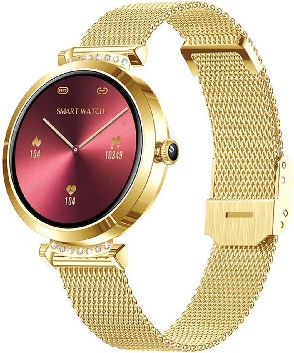 Dames Smartwatch - Goud - Smartwatch Dames - HD Touchscreen - Horloge ...