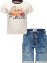 Noppies - Kledingset - 2DELIG - Broek Jeans Glasgow - Shirt Garissa Antique White - Maat 134