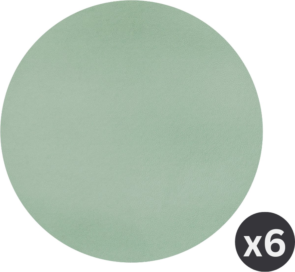 Placemat Togo rond (dia 38cm) - kunststof - groen - SET/6