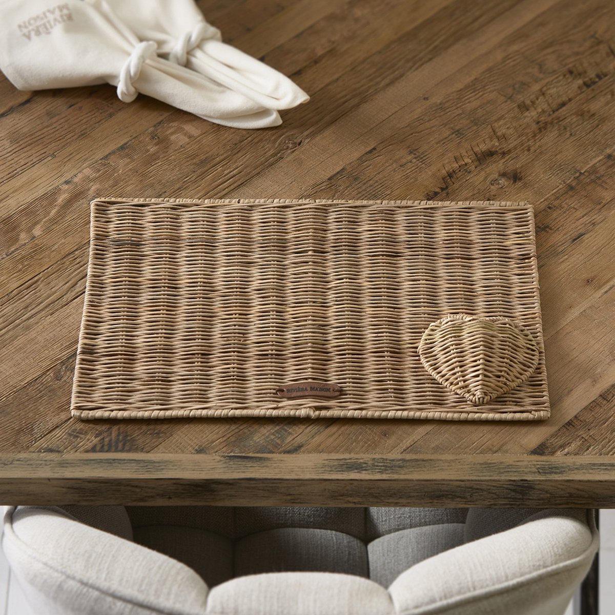 Riviera Maison placemat, onderlegger met rattan hartje Rustic Rattan