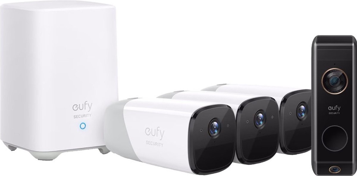 Eufycam 2 pro 3-pack + Eufy Video Doorbell 2 Dual