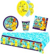 Pokemon - Pokémon - Feestpakket - Feestartikelen - Kinderfeest - 8 Kinderen - Tafelkleed - Bekers - Servetten - Bordjes - Ballonnen