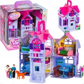 Poppenhuis - Uitklapbaar / Opvouwbaar - Huis voor Poppen - Inclusief Meubels - Draagbaar - Speelgoed - Rollenspel Speelgoed - Educatief - Kinderen - Jongens en Meisjes - Cadeau