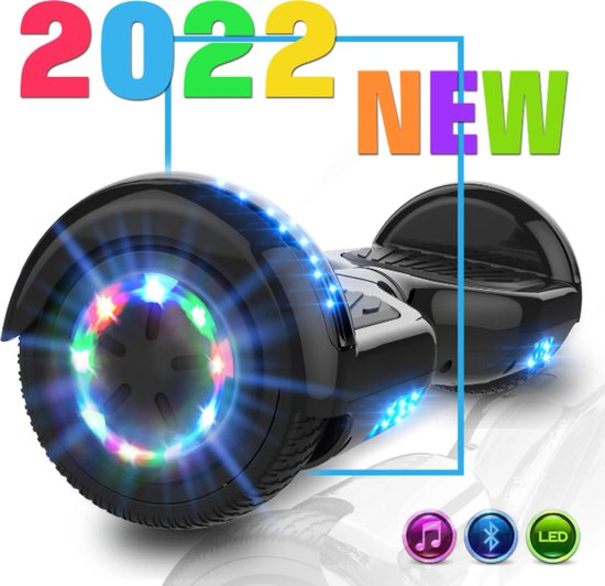 Ampes Hoverboard Zwart - Oxboard - 10 km/h - Bluetooth Speaker - UL2272 Gecertificeerd - LED Verlichting - Anti lek banden - Afstandsbediening