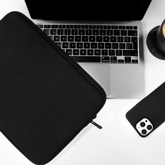 Coverzs Laptophoes 15,6 inch (zwart) - Laptoptas dames / heren geschikt voor o.a. 15,6 inch laptop - Macbook hoes met ritssluiting - waterafstotende hoes - Coverzs
