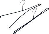 TopHangers [Set van 10] - broekspeld 34cm / klemhangers / kledinghangers / metalen broekhangers met zachte antraciet anti-slip coating