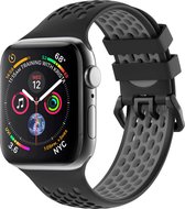 Apple Watch Series 1/2/3/4/5/6/7/8 / SE - Bracelet 38/40/41 - iMoshion Sport avec boucle - Zwart / Grijs